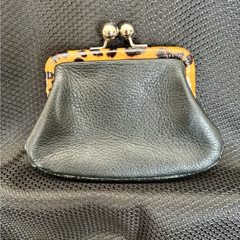 Brighton Black and Leopard Print Coin Purse - Picture 2 of 8